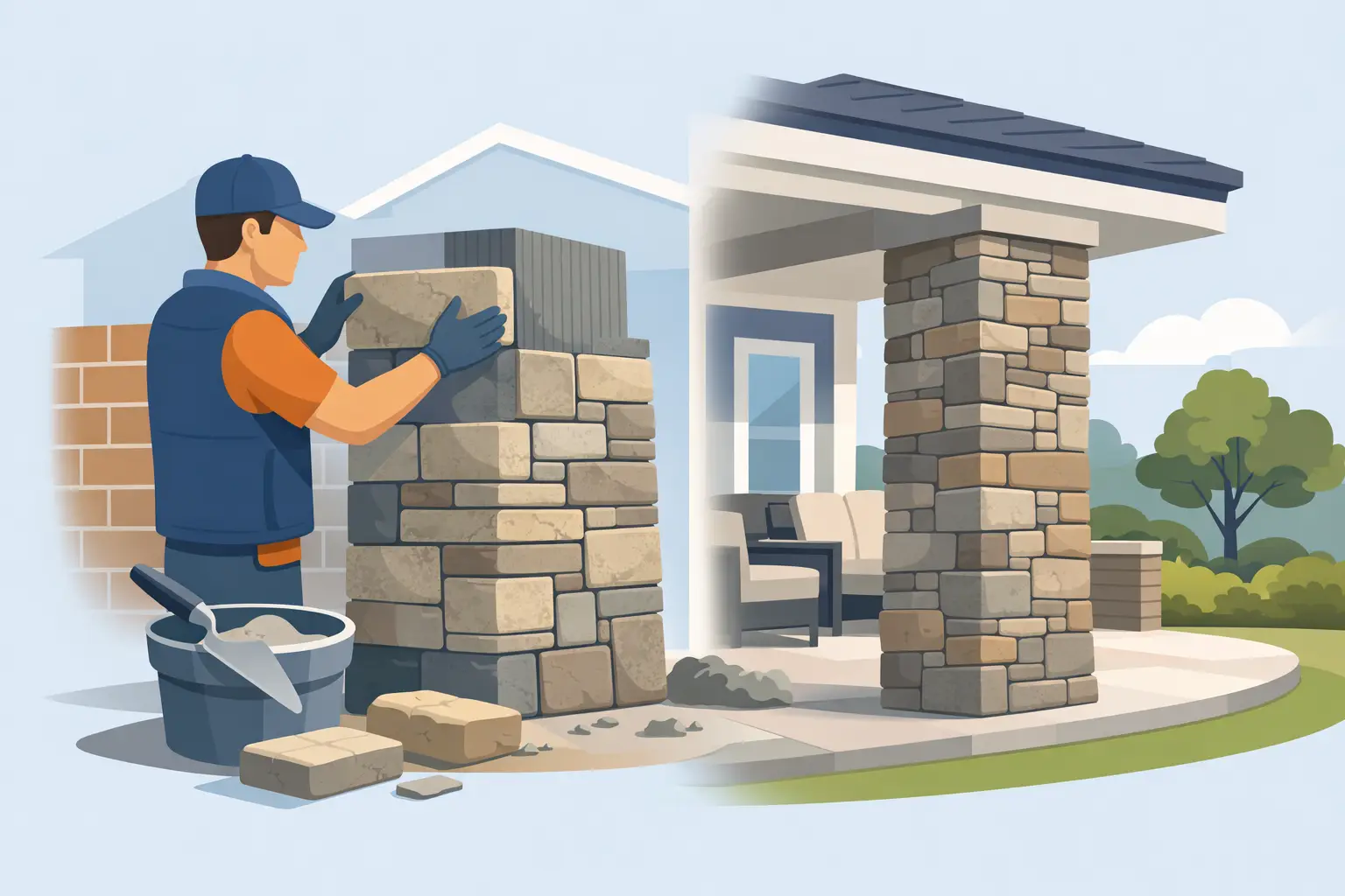 Read more about the article Stone Column Installation That Looks Built In