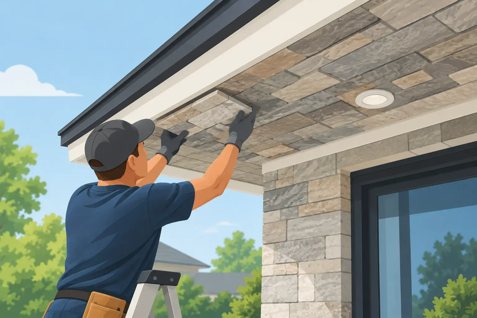 Read more about the article Stone Soffit Installation for a Finished Exterior